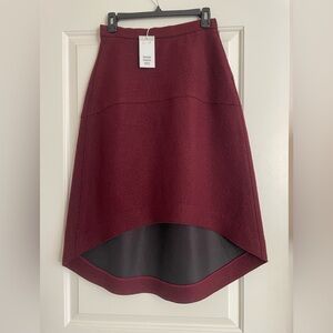COS Burgundy High-Low Skirt